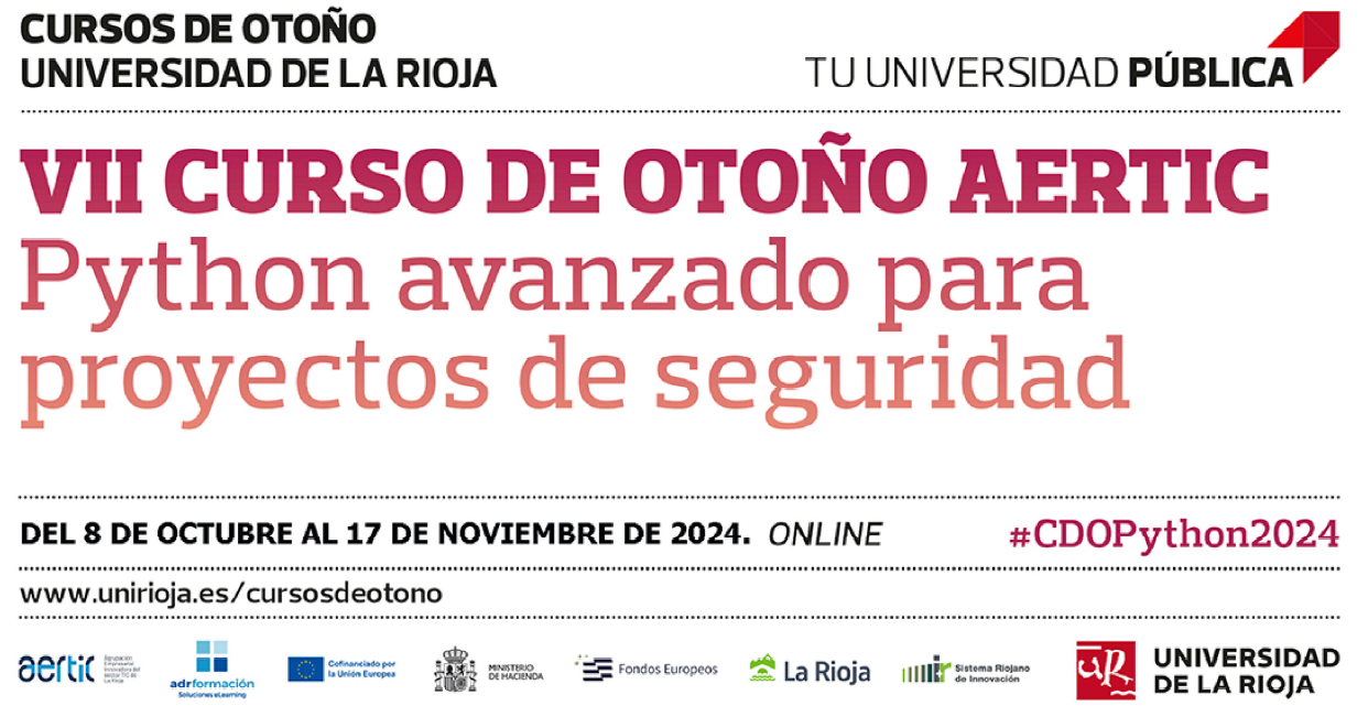 VII Curso de otoño AERTIC. Python avanzado para proyectos de seguridad